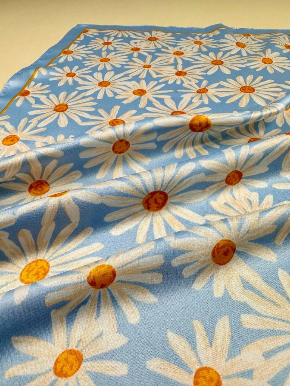 Daisy Print Square Scarf - Picture 4 of 6